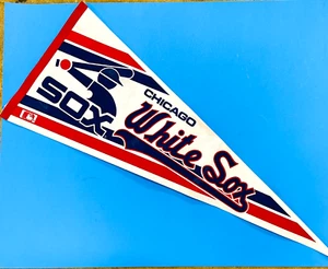 Banderín de béisbol MLB tamaño completo Chicago White Sox vintage de 1980 - Imagen 1 de 5
