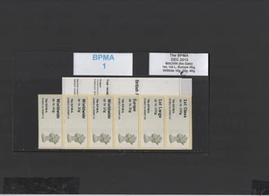 Machin NDC BPMA DEZ 2012 A001 Sammlerstreifen bis 40g POST GO + Quittung FV 18,45£ - Bild 1 von 1