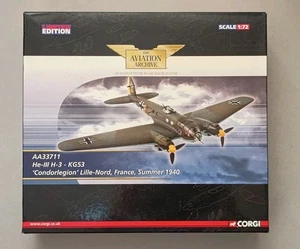 Corgi Archivio Aviazione AA33711 He-111 H-3 KG53 'Condorlegion' Francia 1940 1:72 - Foto 1 di 11