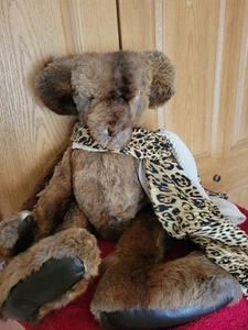 ooak artist teddy bears. Antique Real Rabbit Fur - Picture 1 of 7