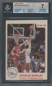 Charles Barkley 1985 Star Co. Basketball Rookie #2 - BGS 7 - Freshly Graded - Foto 1 di 2