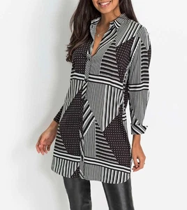 NEU - WITT WEIDEN - GR. 48 - Long-Bluse schwarz-weiß figurumspielend - Bild 1 von 5