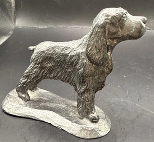 Zinn Cocker Spaniel Hund Figur signiert - Bild 1 von 5