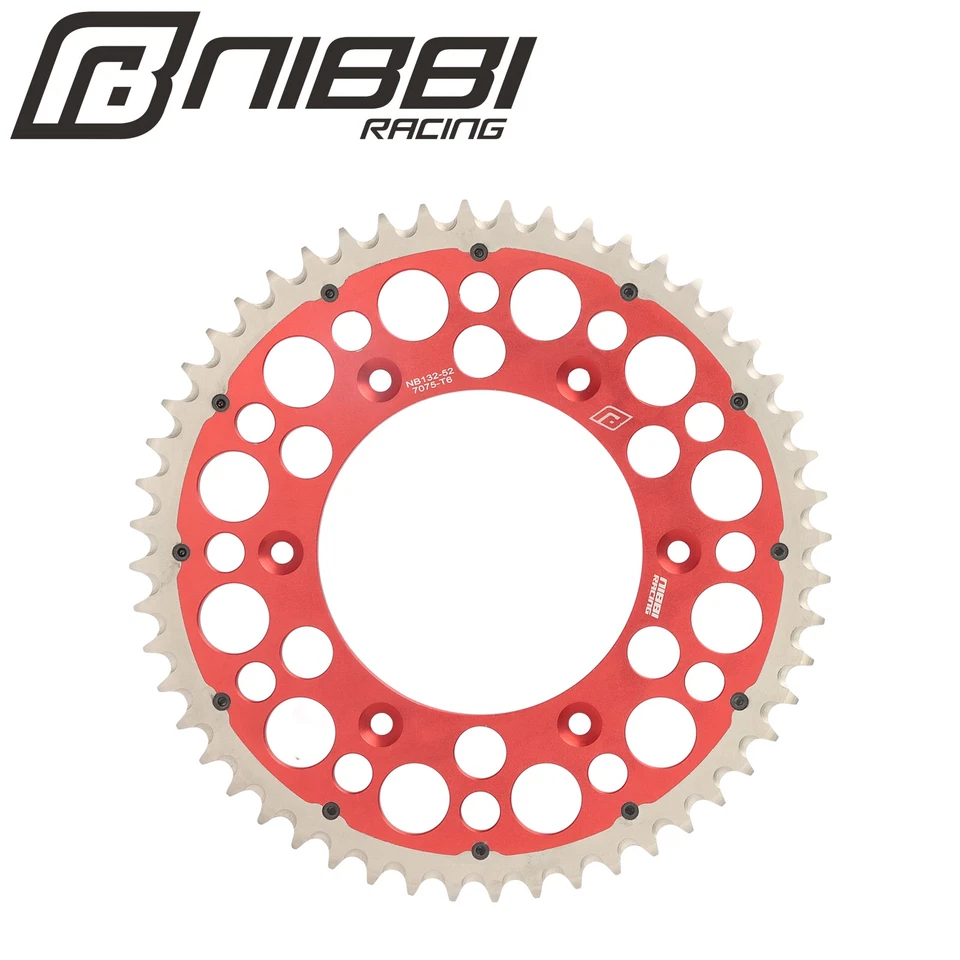 NIBBI 520 52T Rear Sprocket For Honda XR250R XR400R XR650R XR650L Aluminum Steel - Image 1 of 4