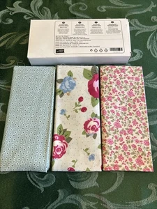 Stampin Up Springtime Vintage Designer Fabric 3 Fat Quarters 18x28 100% Cotton - Picture 1 of 2
