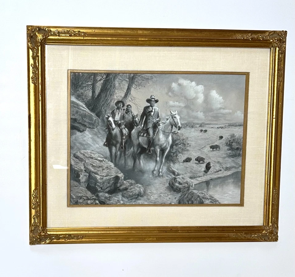 Wayne Cooper Gouache Painting – American Indians - Signed 1970 - Изображение 1 из 4