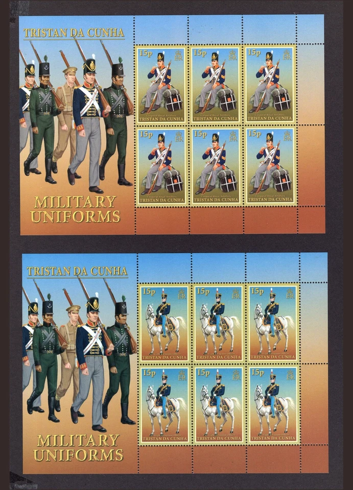 M28222 Tristan Da Cunha 2007 Military Uniforms ^ Sheets X6 UMM Sg 901/6 Cat £138 - Изображение 1 из 3