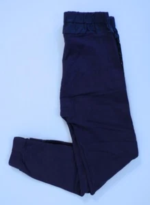 CREWCUTS Girls Navy Blue Metallic Stripe Down Leg Jersey Pull On Knit Pant Sz 8 - Picture 1 of 9