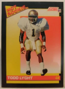 1991 Score TODD LYGHT Los Angeles Rams Hot Rookie Insert Card - Picture 1 of 2