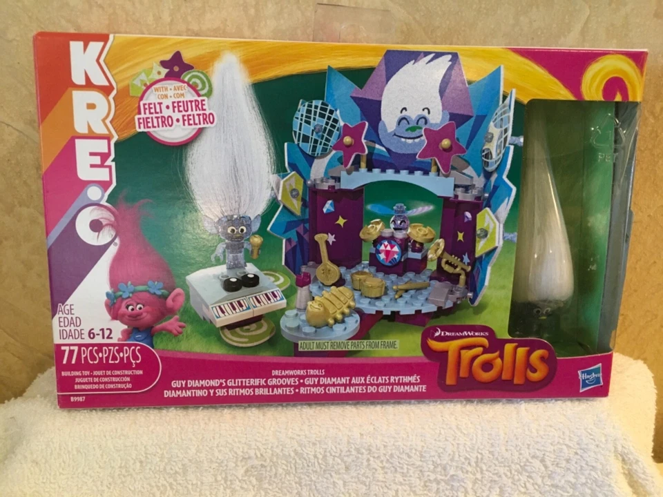 Juego de bloques de construcción Kreo Trolls Guy Diamond Glitterrific Grooves NUEVO Foto 1 de 2