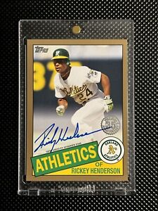 2020 Topps Update Rickey Henderson Gold On-Card Auto /50 1985 #85A-RHE ATHLETICS