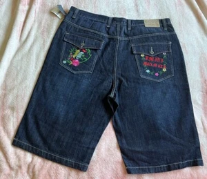 Coogi Jean Knock Off Shorts Y2K Embroidered Pockets Baggie W40 L15 New With Tag - Picture 1 of 12
