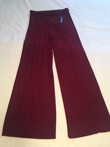 Woman’s Culottes  Pants Wide Leg Burgundy One Size - Picture 1 of 5