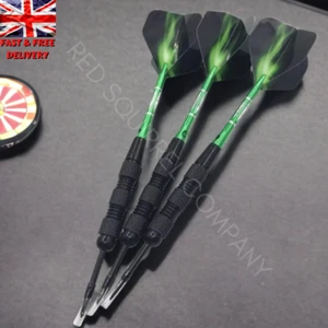 3Pcs Professional Competition Tungsten Hard Darts Steel Barrel Green Tip Shafts - Picture 1 of 7