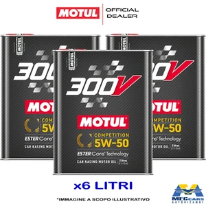 6 LITRI MOTUL 300V 5W50 COMPETITION OLIO MOTORE 100% SINTETICO ESTER CORE RACING - Foto 1 di 3