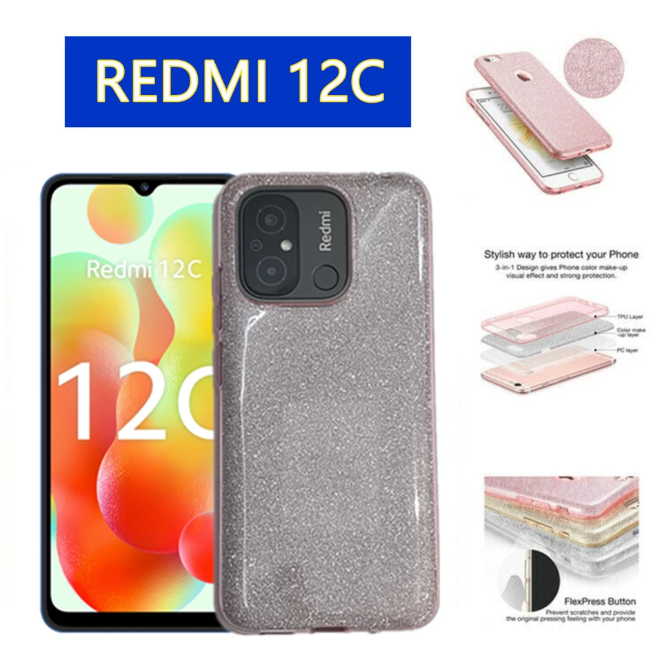 Cover Custodia Brillantini Brillante  per XIAOMI REDMI 12C + PELLICOLA VETRO - Immagine 1 di 1