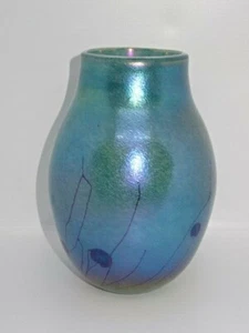 JOHN DITCHFIELD Iridescent 7.75" Glasform Art Glass Vase - Signed & Numbered - Picture 1 of 8
