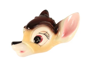 Vintage 1960er Disney Bambi Kopf Wandmaske Plakette Figur Cuernavaca Mexiko Keramik - Bild 1 von 13