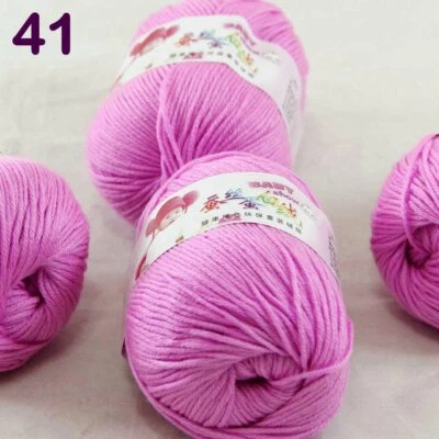 Sale 4 Skeinsx50g Cashmere Silk Wool Children Hand Knit Blankets Crochet Yarn 41 - Image 1 of 4