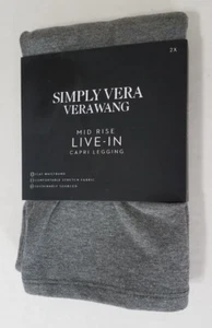 Simply Vera Wang Live-In Mid Rise Capri Leggings Women Size 2X Gray Stretch NEW - Picture 1 of 3