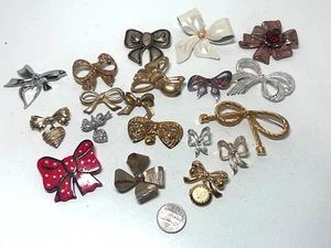 Vtg Modern Brooch Pin Collection Bow Rhinestone Enamel Lot P2167 - Picture 1 of 7