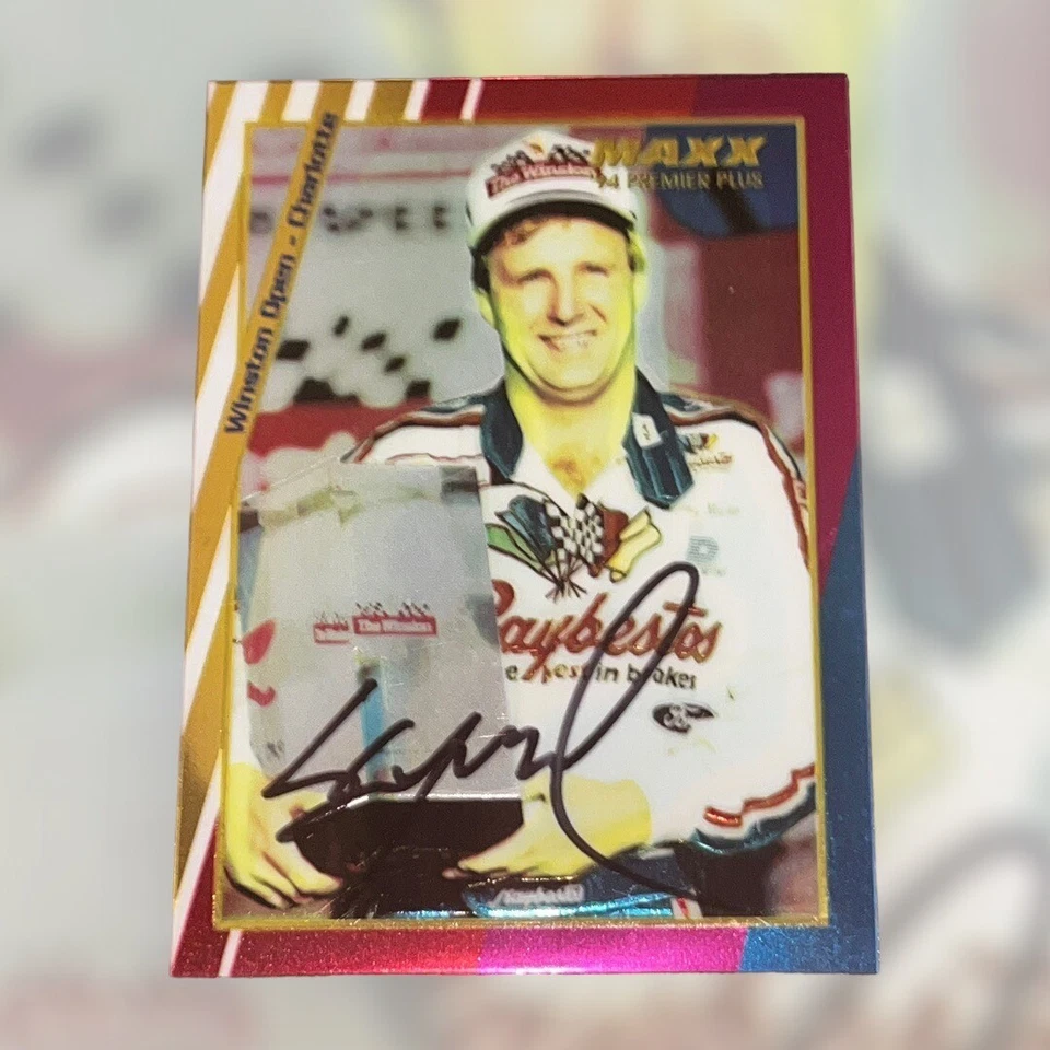 Sterling Marlin WINSTON OPEN WIN 1994 MAXX PREMIER PLUS VINTAGE autographed card - Image 1 of 1