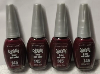 Lot of 4 COLORAMA by Maybelline, Five day Nail Color, Vampire Seduction, # 145 - Image 1 of 2