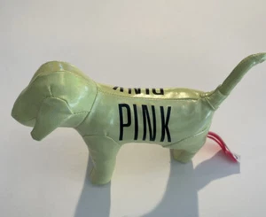 Victoria Secret PINK Dog Plush Lime Green Holographic Fabric 2013 - Picture 1 of 2