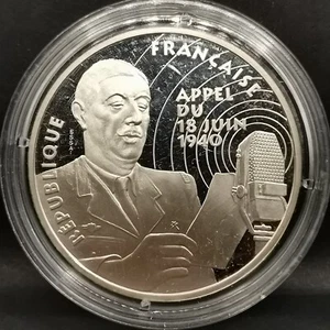 ESSAI 100 FRANCS BE 1994 ARGENT 900‰ GENERAL DE GAULLE APPEL DU 18 JUIN 1940 / 1 - Picture 1 of 3