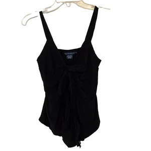Ralph Lauren Camisole Womens Small Black Silk Blend Tank Top Tie Whimsigoth - Picture 1 of 4