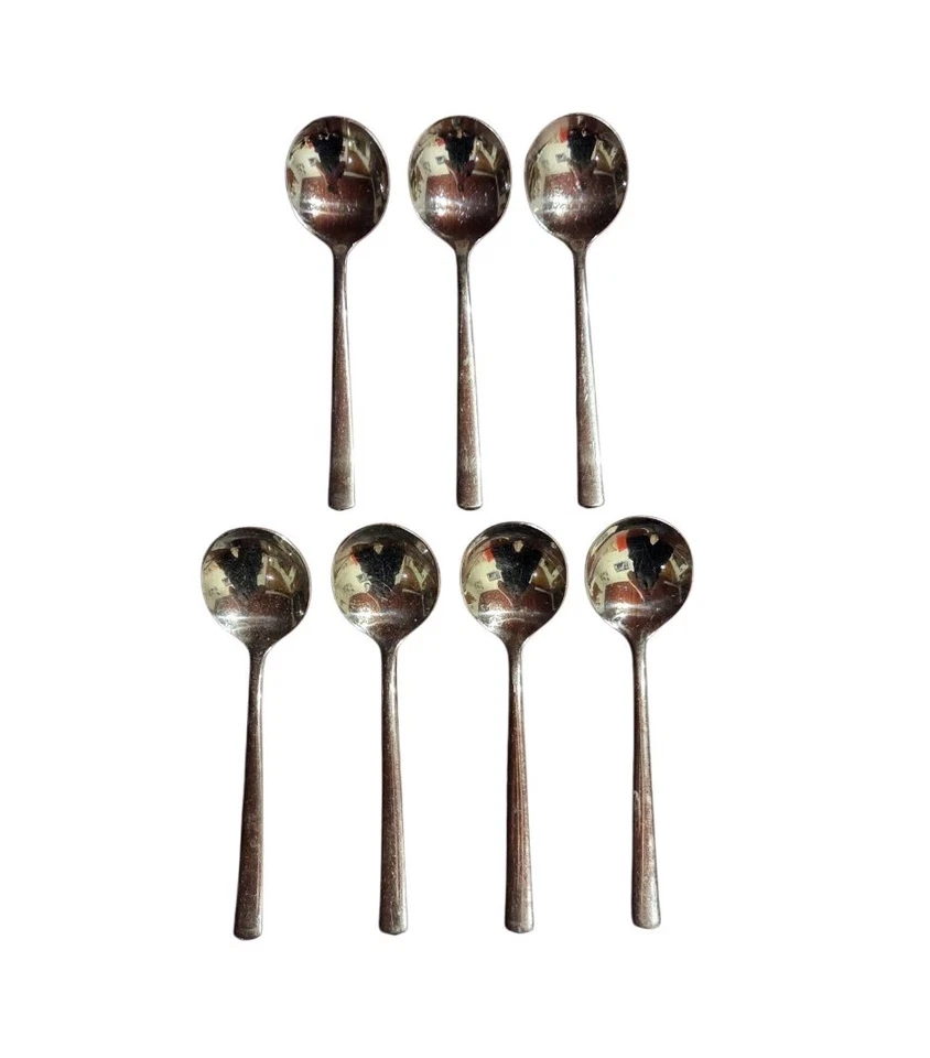 WMF Cucchiai Da Zuppa Cromargan 7 Pezzi Usati Design Moderno - Immagine 1 di 4