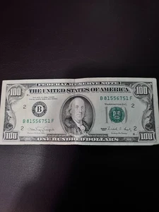 1990 100 Bill Federal Reserve Note - Picture 1 of 2