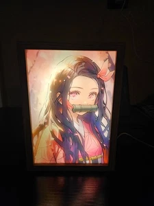 Marco Iluminado Nezuko Kamado Cazador de Demonios Anime Decoración Bonito Plug-In - Imagen 1 de 4