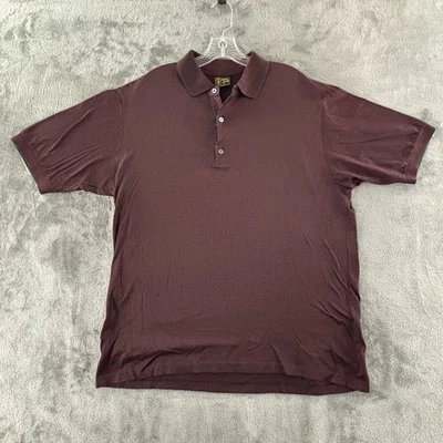 Camisa polo masculina de golfe Bobby Jones L vermelha Houndstooth Itália manga curta vintage - Imagem 1 de 4