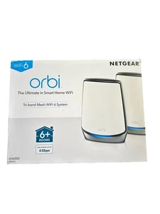 NETGEAR Orbi Tri-band Mesh WiFi 6 System RBK852 AX6000 – Router w/ Satellite - Photo 1/7