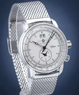 Zeppelin Dual Time Men's Watch 100 Years Zeppelin Silver Dial Bracelet 7640M-1 - Image 1 of 4