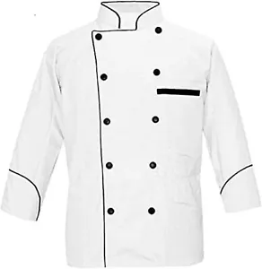 Full Sleeve Chef Coat for Men's Hotel Management and Restaurant Kitchen Uniform - Picture 1 of 2