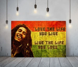 MUSICIAN BOB MARLEY 2-FRAMED CANVAS WALL ART PICTURE PAPER PRINT- RED YELLOW - Picture 1 of 17