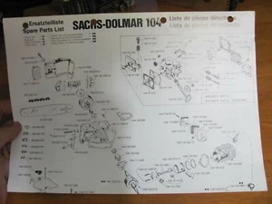 Lista de repuestos Sachs Dolmar 104 impresa en Alemania Occidental - Imagen 1 de 3