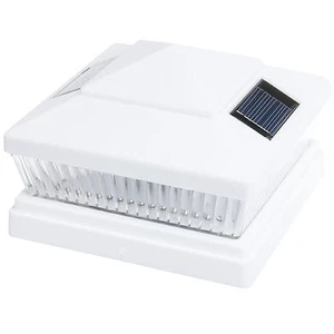 Solar Power Path Deck Post Cap Light Fence Mount Lamp White 5x5, 6x6 Adapter - Picture 1 of 2