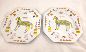 Pair - Anthropologie Horse Plates - Puzzlewood by Rose de Borman - Picture 1 of 10