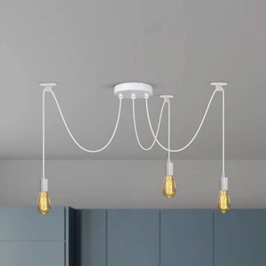 Lámpara Colgante de Techo Vintage E27 Instalación Industrial 3 Vías Araña Luces Colgantes - Imagen 1 de 17