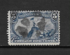 U.S. SCOTT 288 USED FINE - 1898 5c DL BLUE TRANS-MISSISSIPPI ISSUE (G) - Bild 1 von 2