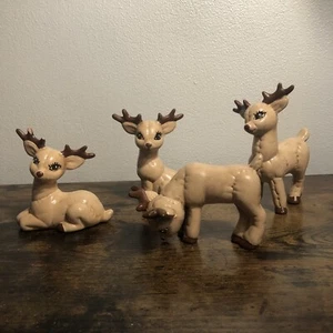 Vintage Ceramic Reindeer ￼ Set Of 4 (Condition issues￼) - Picture 1 of 20