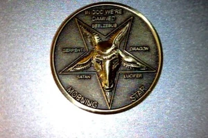 Lucifer Morning Star - Entrega rápida en EE. UU., 1 1/4" Moneda 3D de latón sólido 31,75 mm - Imagen 1 de 3