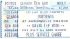 David Lee Roth Concert Ticket Stub July 1 1988 Jacksonville Florida