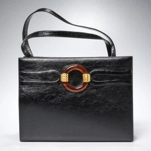 Martin van Schaak schwarz Leder Handtasche Geldbeutel Tasche Vintage **zur Reparatur** - Bild 1 von 7