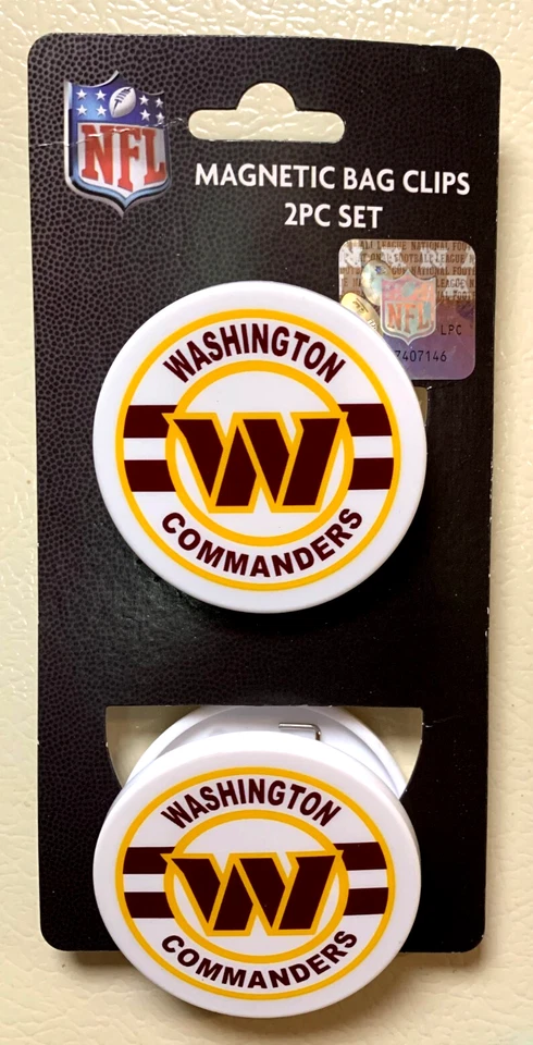 WASHINGTON COMMANDERS, 2x BAG  / CHIP CLIP  MAGNETS FROM WINCRAFT - Image 1 of 1
