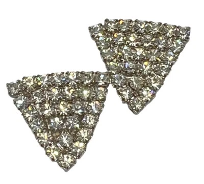 Bluette Rhinestone Dress Shoe Clips Vintage Made in France Art Deco Geometric SB - Image 1 of 4