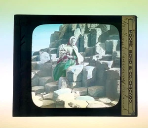 Vintage Magic Lantern Glass Slide of The Giant's Causeway Ireland ~ Color Moore - Picture 1 of 4